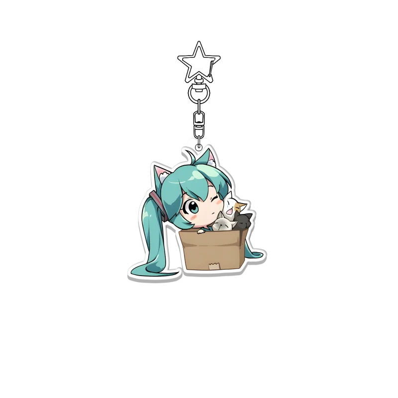 Hatsune Miku Kawaii Acrylic Keychain - Adorable Cartoon Bag Pendant Decoration Gift
