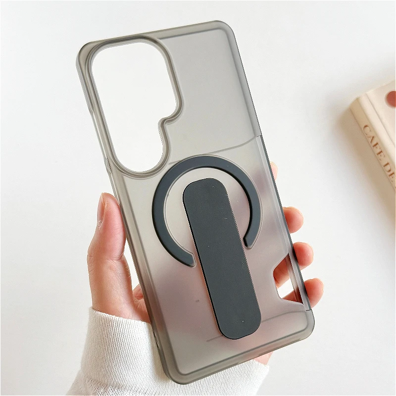 Slim Clear Matte Shockproof Card Slot Case with Ultra Grip & MagSafe Compatible Magnetic Holder