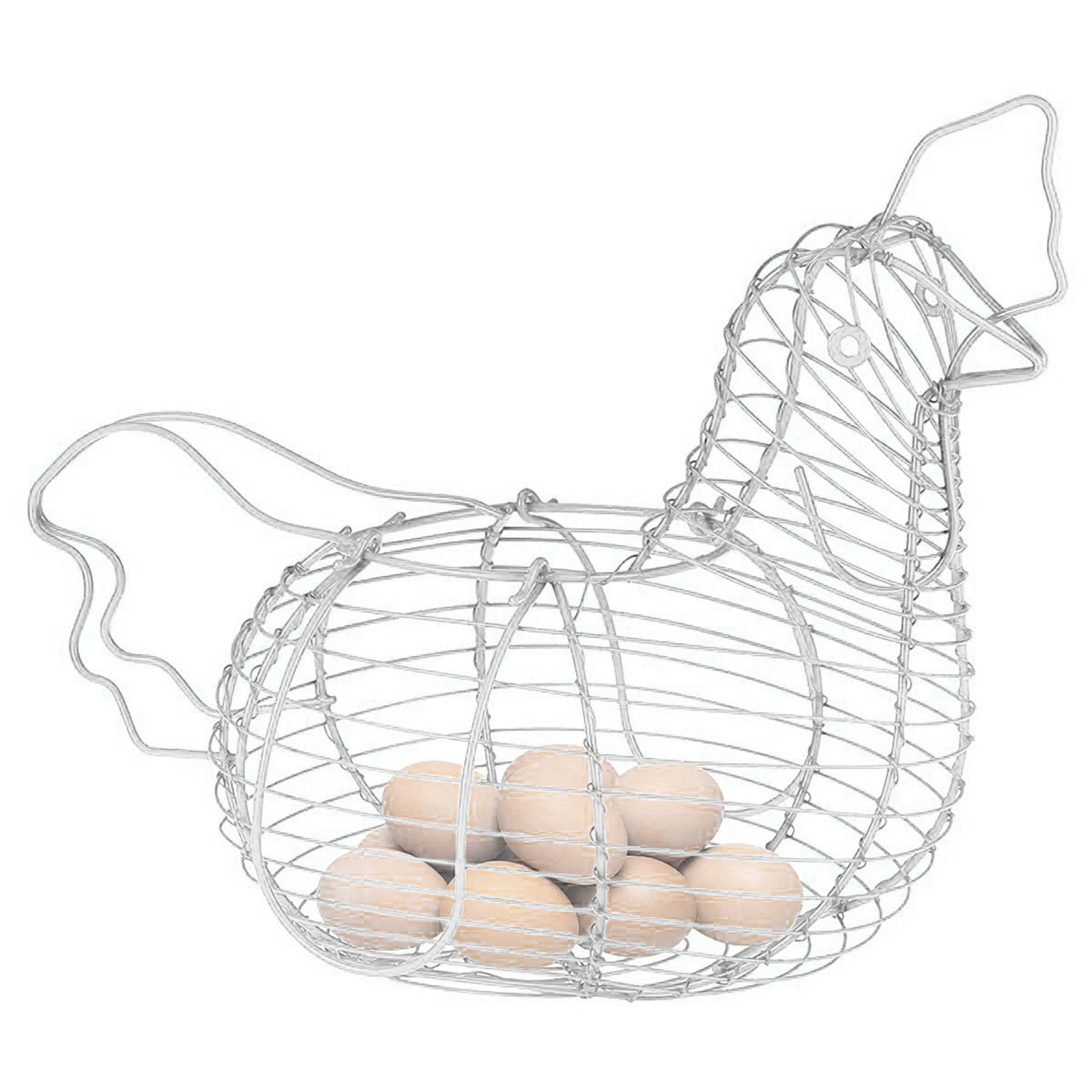 White Iron Art Eggs Storage Basket Chicken Shaped Egg Holder Household Vegetables Fruit Container Organizer Rack Basket egg storage box
