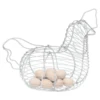 White Iron Art Eggs Storage Basket Chicken Shaped Egg Holder Household Vegetables Fruit Container Organizer Rack Basket 1