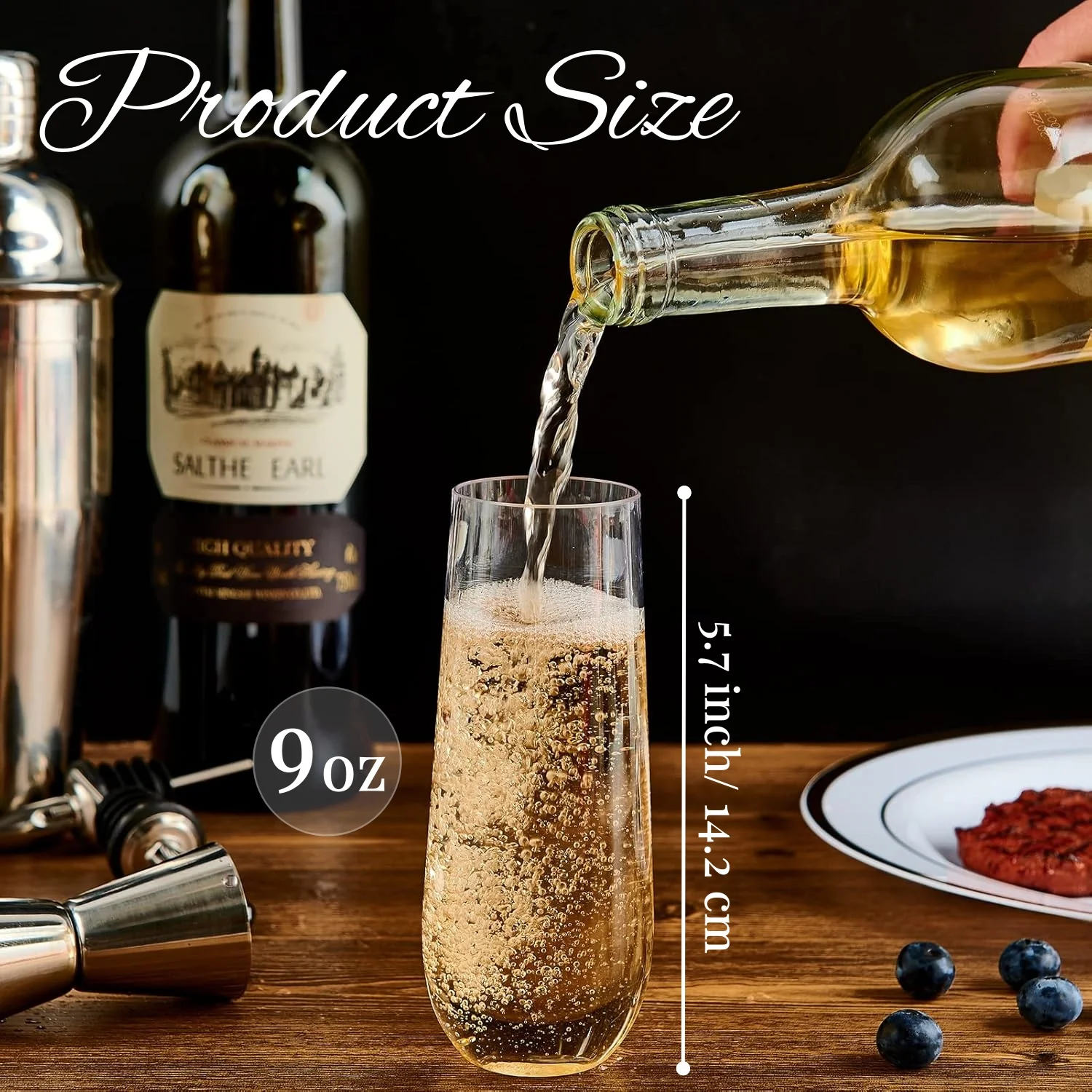 Plastic Stemless Champagne Flutes 6
