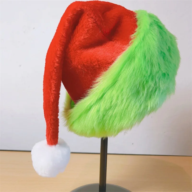 Christmas Beanie Hat Christmas Party Hat Fur Santa Hat for Adult Holiday Cosplay Costume Props Accessory
