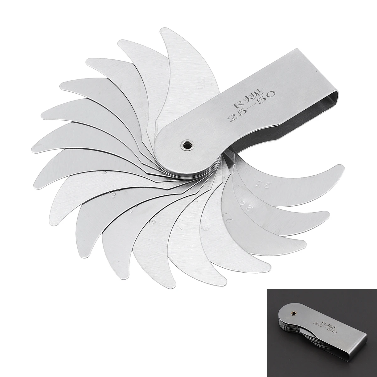 RadiusFilletGaugeR255016BladeStainlessSteelRadiusGaugeMetal