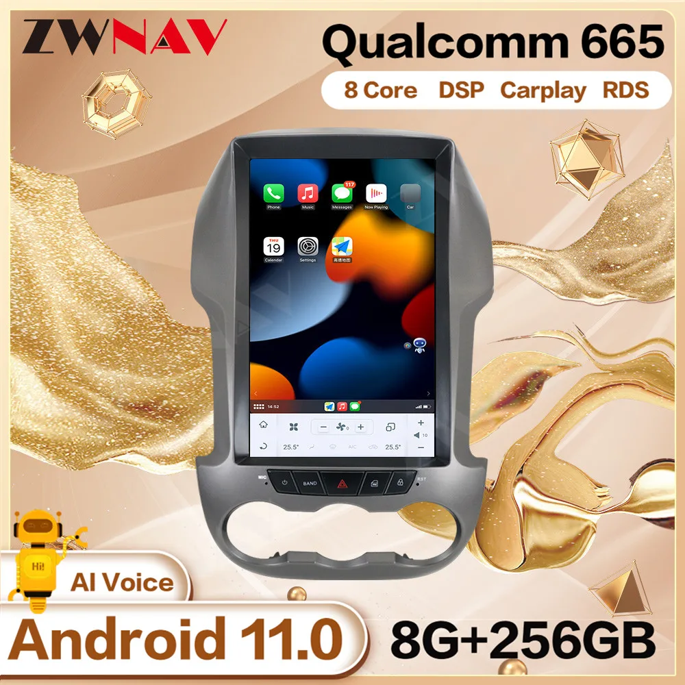 

Автомобильный мультимедийный плеер Qualcomm, экран Tesla, Android 11, для Ford Ranger 2011, 2012, 2013, 2014, 2016, 2015, GPS, радио, головное устройство
