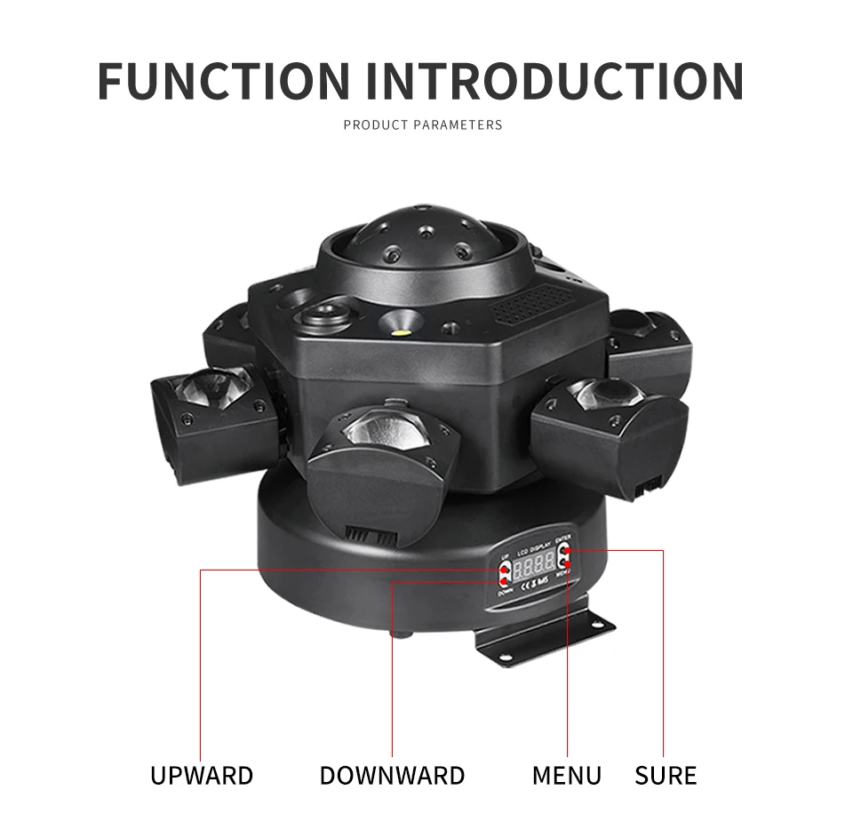 120W RGBW 6 Moving Head Beam Laser Light Led Six Arm Matrix Laser DMX512 Stage S