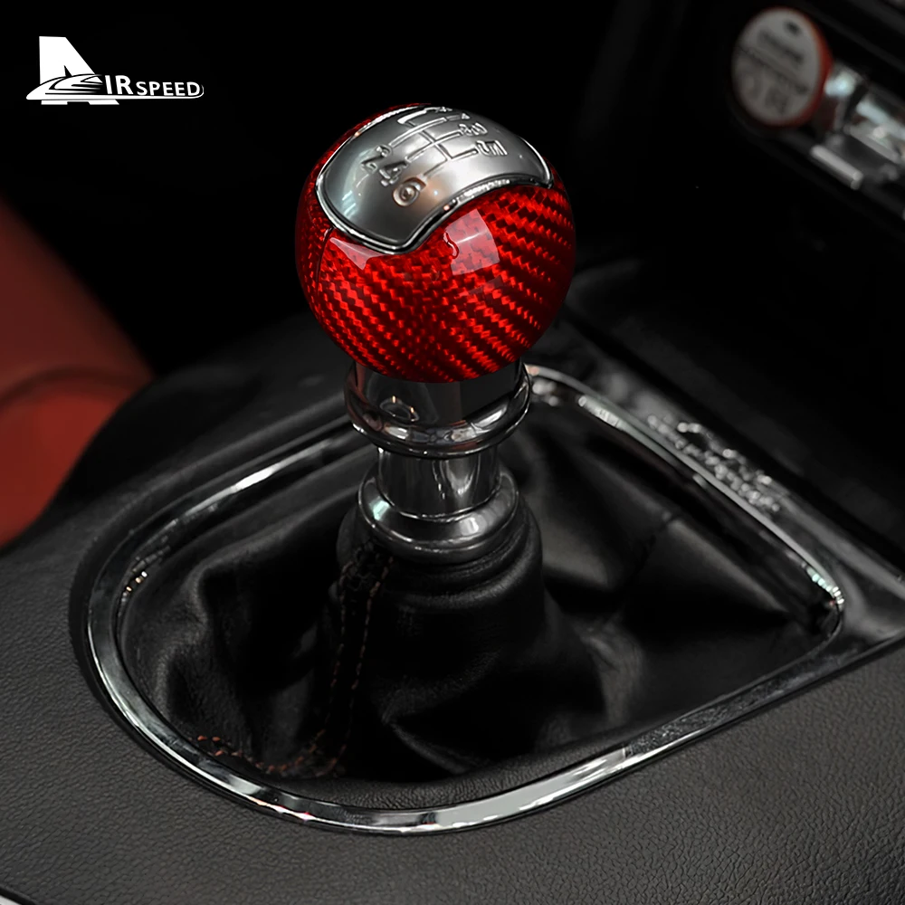 

2pcs For Ford Mustang 2015-2023 Real Carbon Fiber Sticker Car Gear Shift Knob Trim Cover Interior Trim Styling Auto Accessories