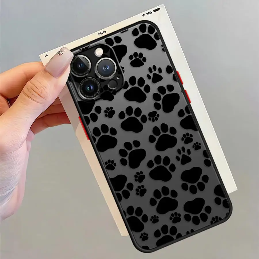 Cute Pet Paw Prints Phone Case - Stylish Back Cover Design