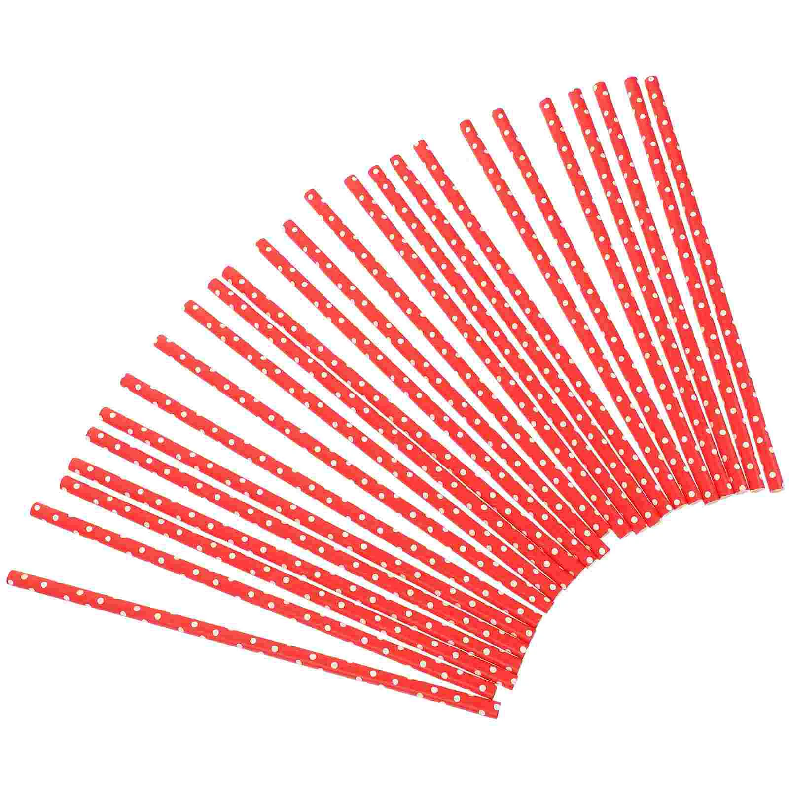 100pcs Degradable Paper Straws Delicate Paper Straws Disposable Drinking