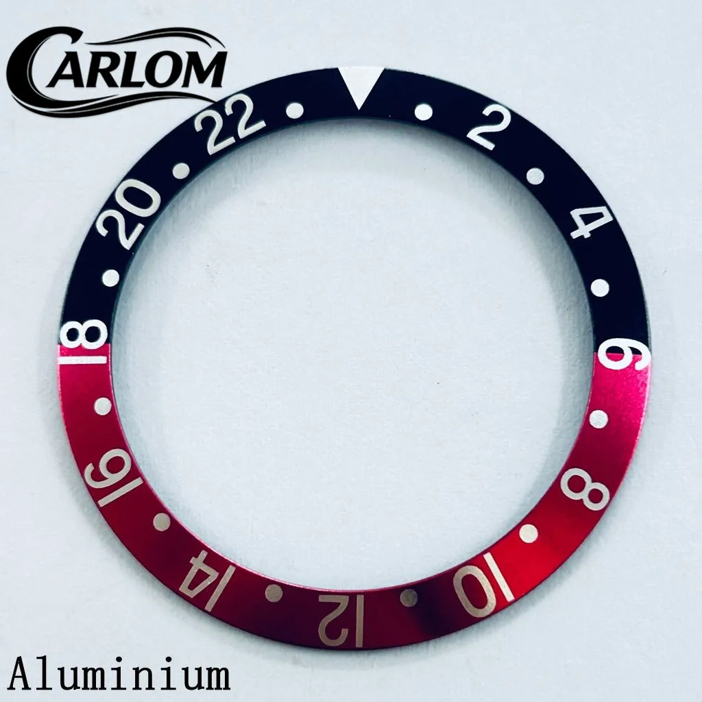 Multicolor GMT Aluminum/Ceramic Sloping Bezel Insert for 40mm Watch Case - Premium Watch Accessory