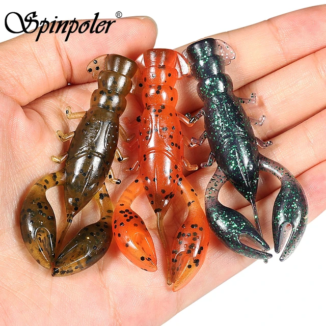 Lixada 3Pcs Soft Fishing Lure Fishing Diving Lures Crawfish Bait Shrimp  Lobster Claw Artificial Lure