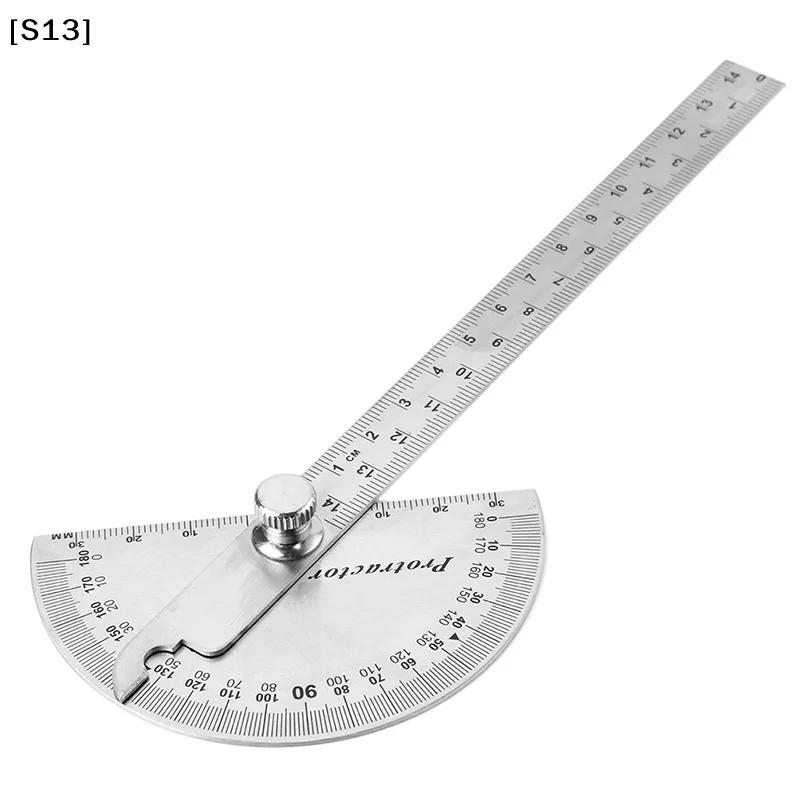 15cm 180도 조절 가능한 각도기 다기능 스테인레스 스틸 각도자[S13]
