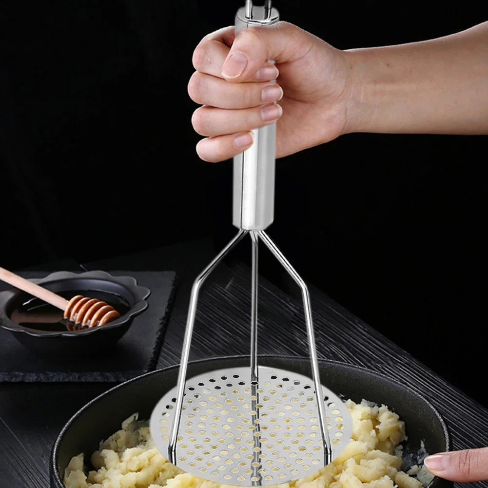 Stainless Steel Kitchen Pressed Potato Masher Ricer Puree Juice Maker Potato Pusher Smooth Mashed Potatoes Crusher Fruit Tools