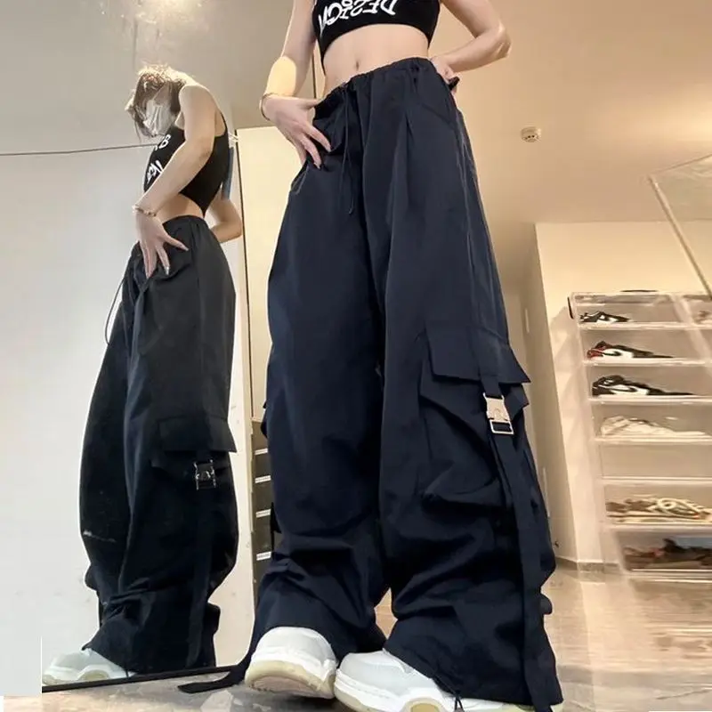 American ins street style overalls for hot girls American casual quick-drying paratrooper pants dancing hip-hop pants for women