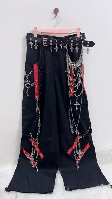 Wide Leg Cross Chain Trousers 2