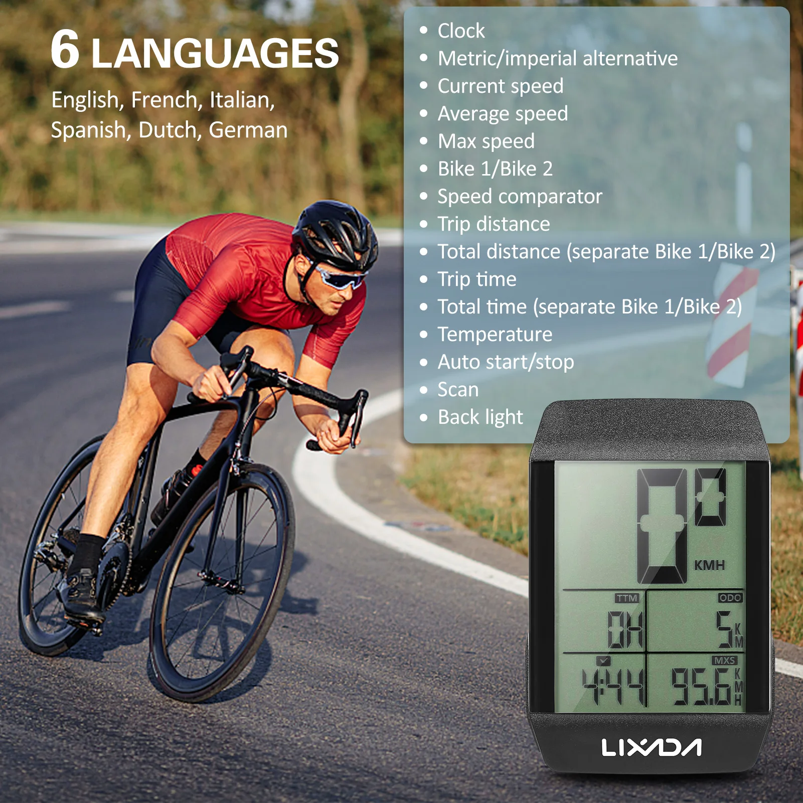 Lixada-  Ŭ ǻ,   ӵ,  Ÿ, 6   LED Ʈ Ŭ  Ÿ