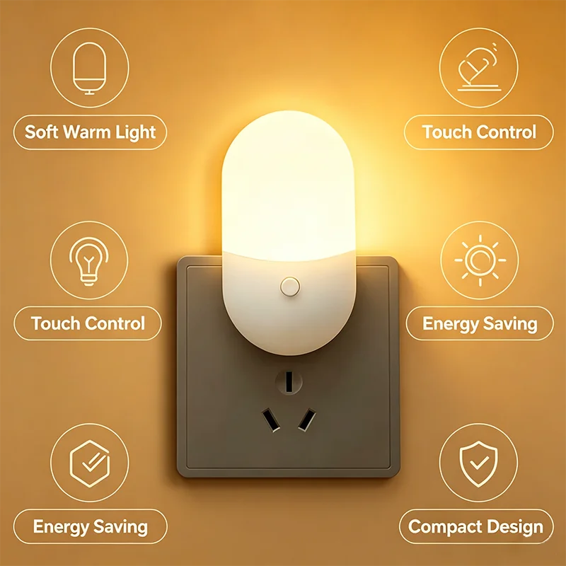 Mini Switch Plug-In Led Eye Protection Night Light Lamp Use For Bedside Baby Feeding Living Room_maomaolike.com
