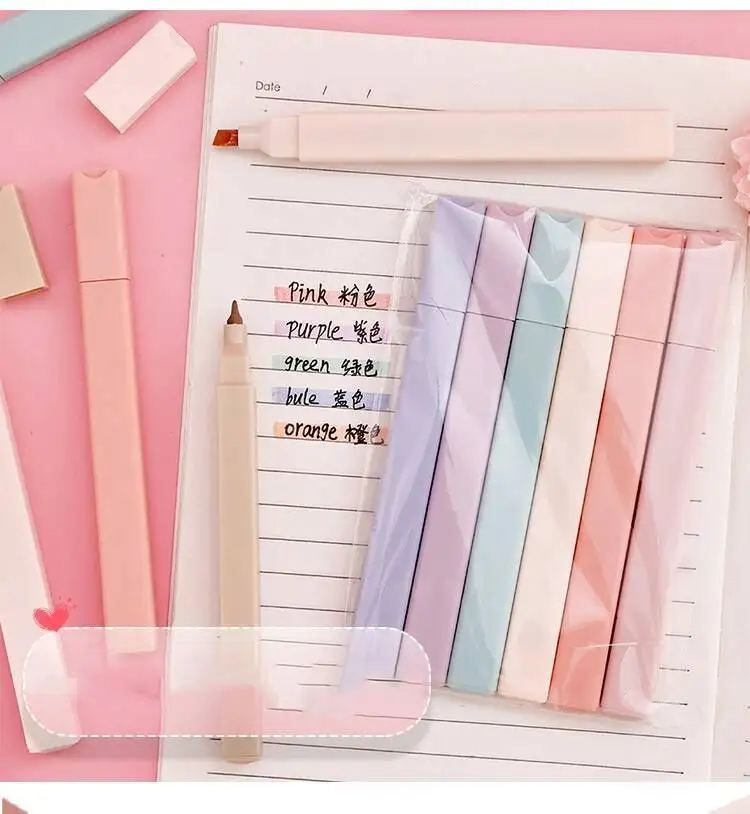 6-12-36 Stück süße Kawaii Candy Color Molandi Büro Schulbedarf Geschenk Marker Textmarker – Detail 6