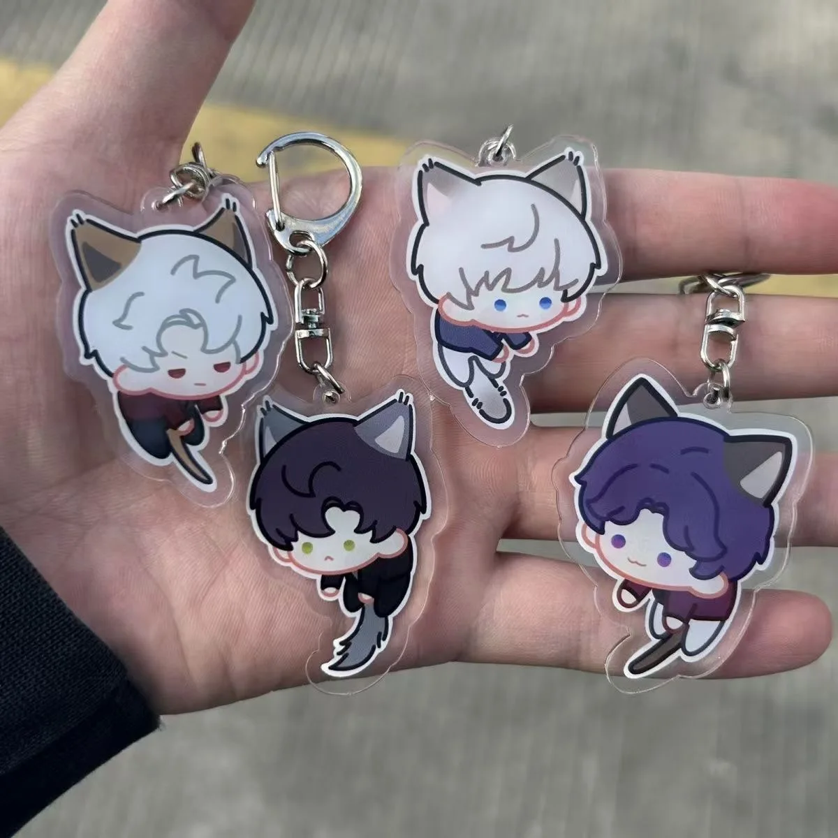 5Pieces Game Love And Deepspace Xavier Zayne Rafayel ralayo Sylus Cosplay Phone Chain Figure Acrylic Keychains Bag Pendant Gift