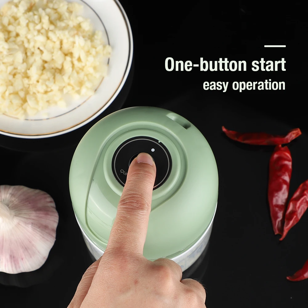 Electric Meat Grinder Mini Electric Garlic Chopper USB Meat Grinder Garlic Masher Machine Sturdy Durable Crushed Ginger Vegetable Crusher Kitchenware