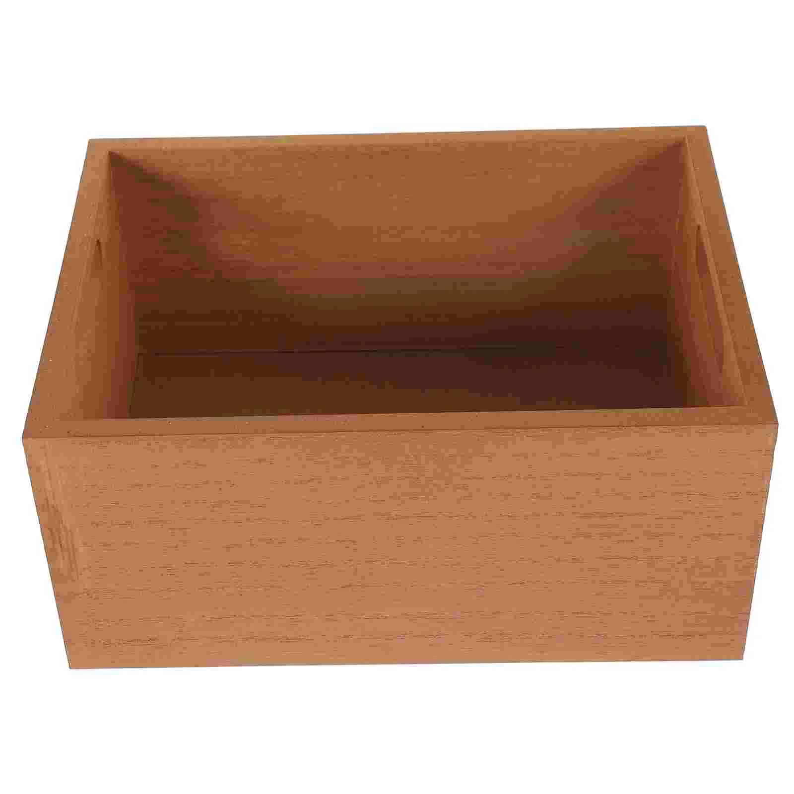 

Desktop Wood Box Household Wood Perfume Storage Box Multi-purpose Books Magazine Container