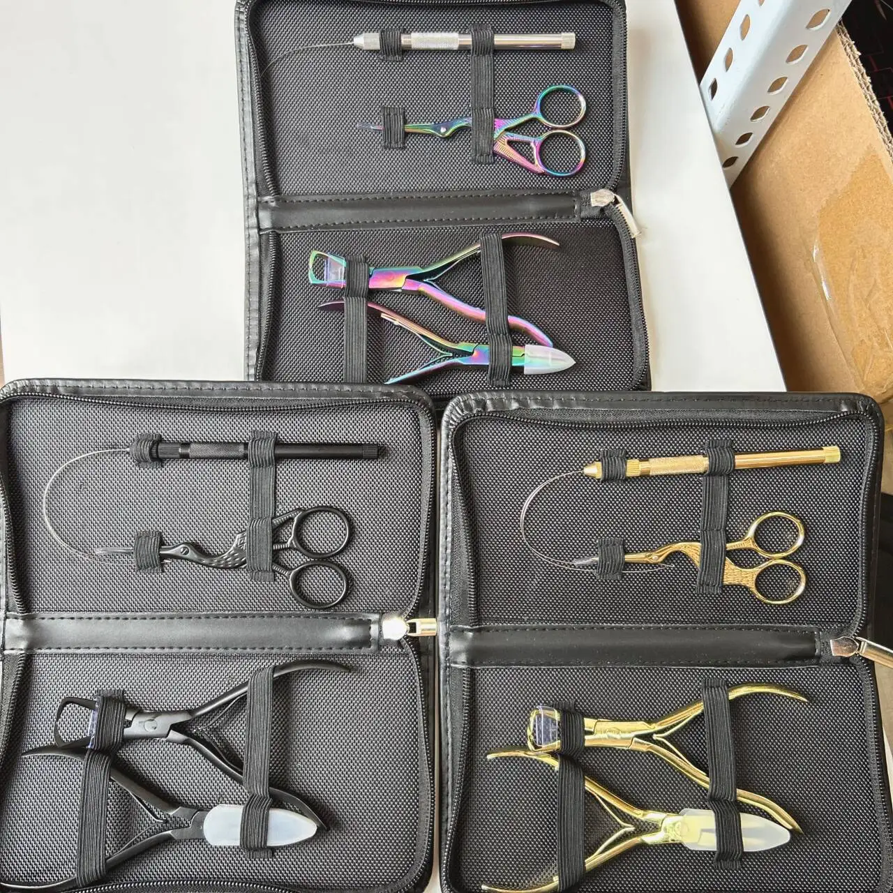 1 set of Hair Extension Plier Micro Ring Applicator Remover Plier Hair Loop Tool Metal clip Scissor for Weft Extensions Set