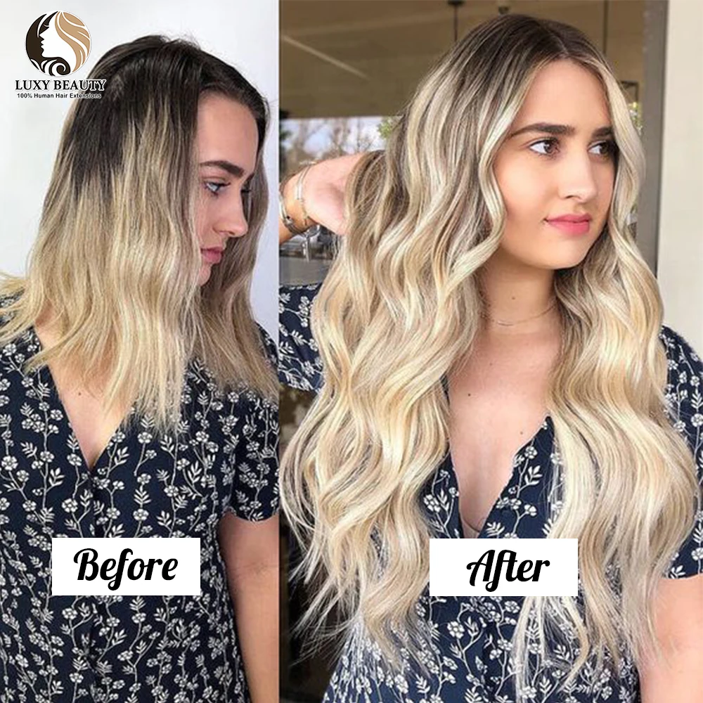 Straight I Tip Micro Bead Human Hair Extensions Blonde Pre Bonded Micro Links Real Human Hair Extension For Salon 50strands/pack