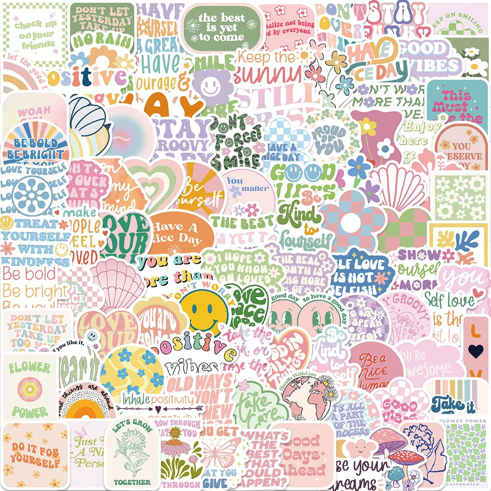 Decorative Stickers Danish Floral Waterproof Graffiti Sticker Aesthetic Luggage Laptop Phone Guitar Skateboard Stickers 10/30/50/100Pcs