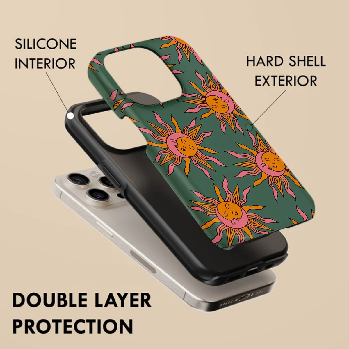 Magnetic Green Sun Shockproof Acrylic Phone Case