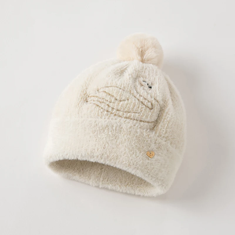 Dave Bella baby knitted hat Infant soft Cap Winter Warm Hat Kids Girl Soild Bonnet DB4224276