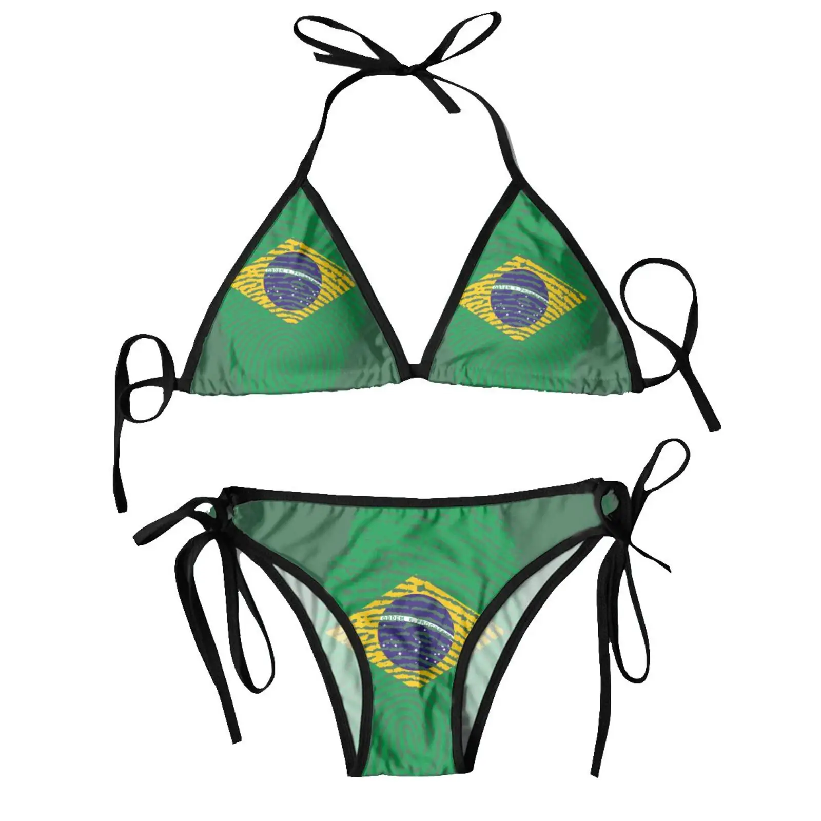 Brazil Flag Swimwear Bikini, Bikini Print Brazil Flag