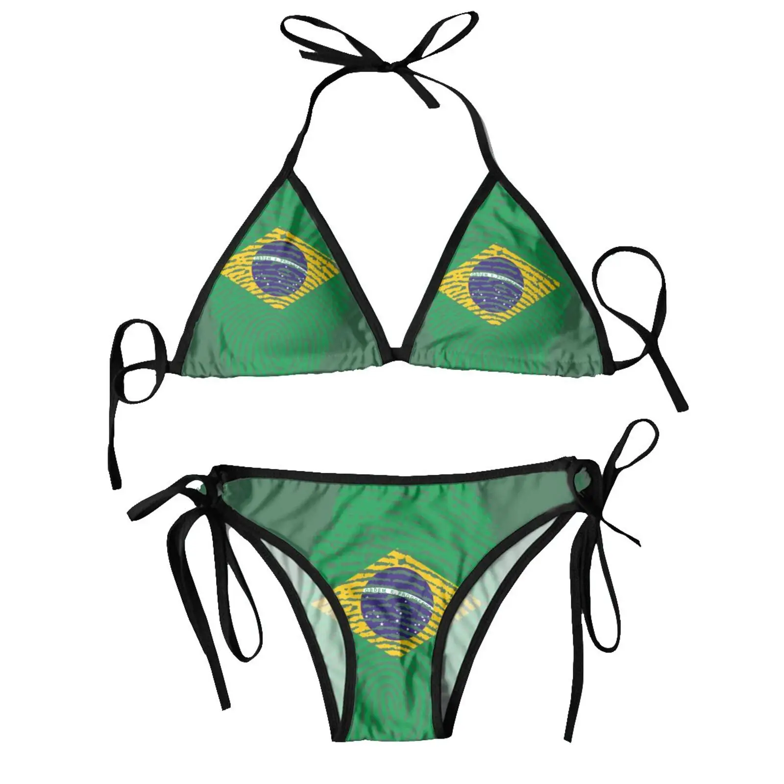 Letecká pošta vzdialenosť grafický brazil flag bikini prostredný