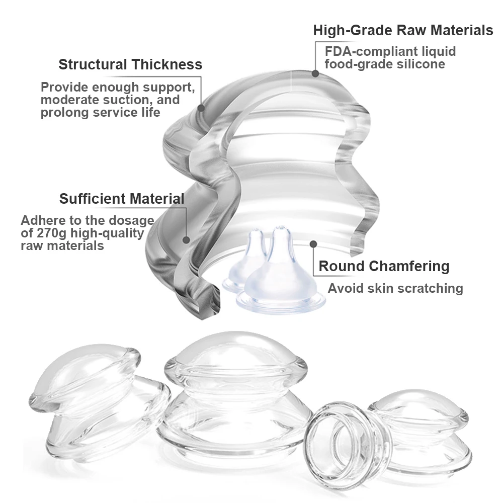 Silicone Vacuum Cupping Set Massage Body Cups Back Gua Sha Ventosas Suction Cup Anti-Cellulite Skin Lift Physiotherapy Jars Slim 2