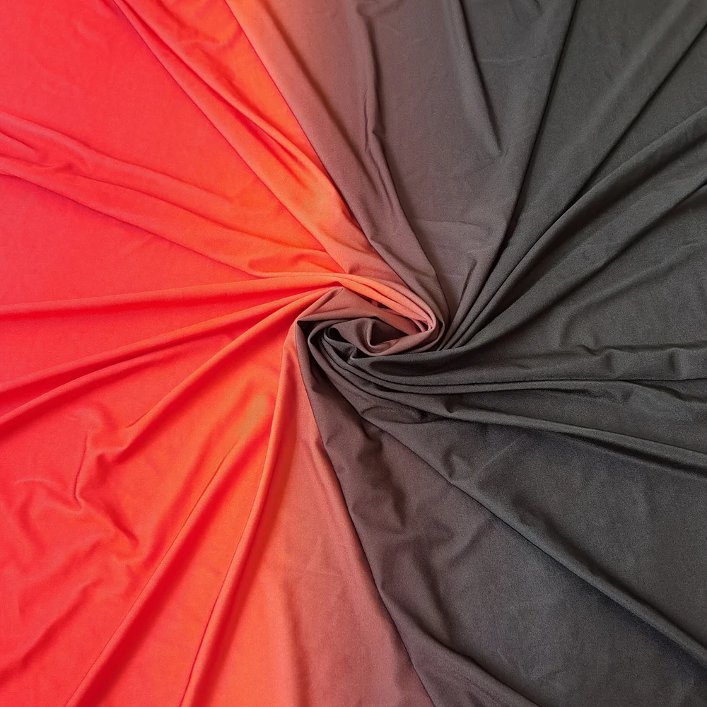 1 meter X 1.5 meter Gradual Ombre Knit Spandex Fabric Material For Training Latin Clothing 5