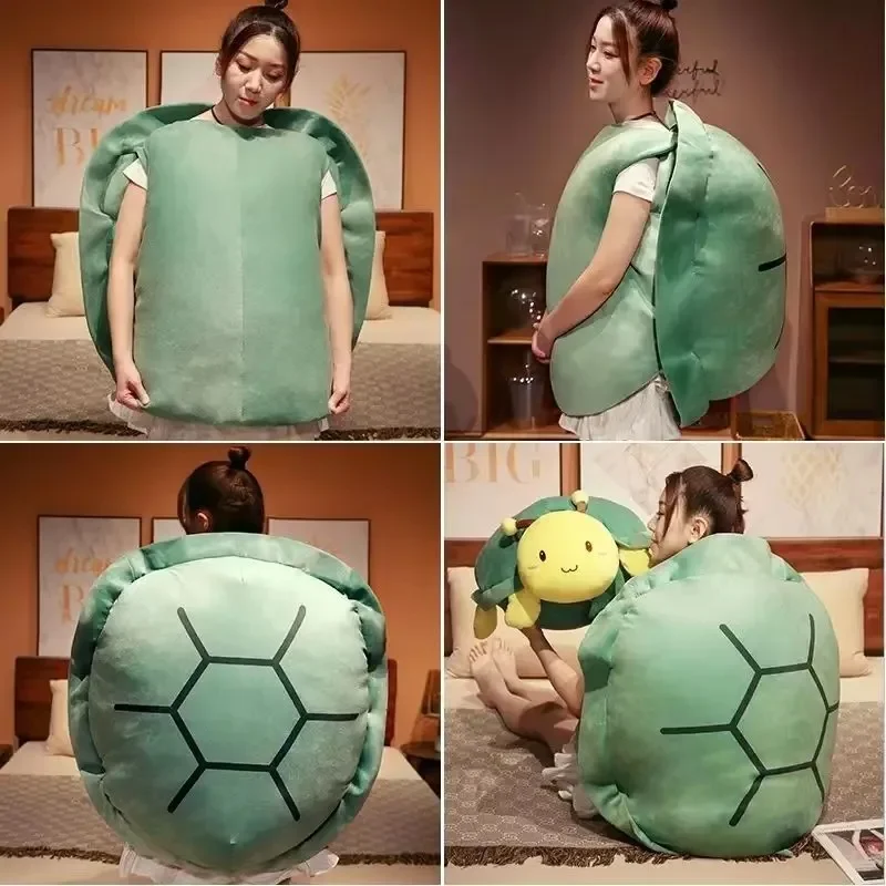 80/100CM Wearable Vest Turtle Shell Pillows Adult Can Wear Sleeping Bag Turtle Stuffed Animal Plush Pillow Cushion Anime Cosplay 6