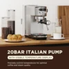 Neretva 20 Bar Espresso Machine Compact Espresso Maker with LED Display & Milk Frother for Home Barista Stainless Steel 4
