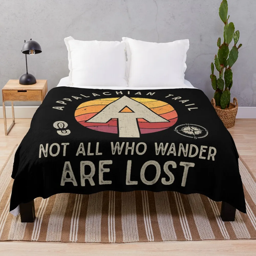 Appalachian Trail Logo Hiking Wander in the US Throw Blanket Comfort