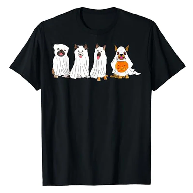 

Dog Ghost Funny Halloween Mummy Dog Lover Matching Family T-Shirt Cute Cute Witch Costume Pumpkin Thanksgiving Day Tees Gifts