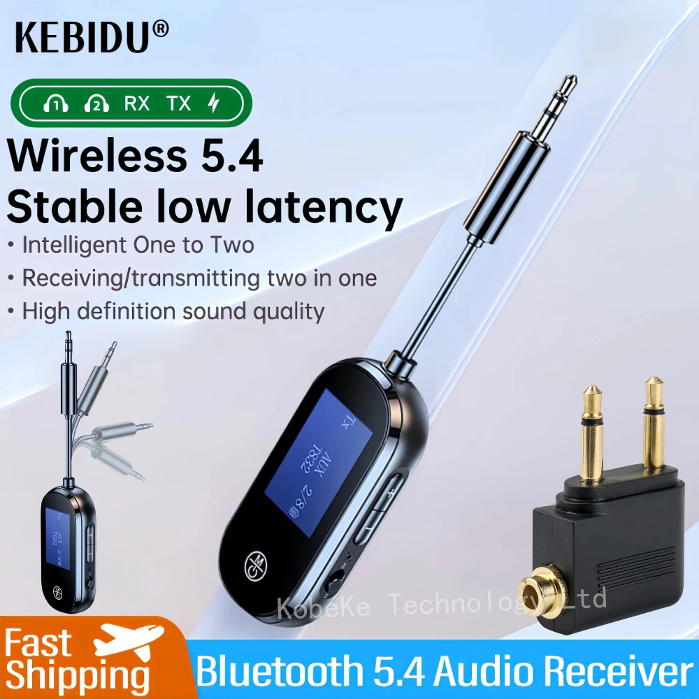 2 In 1 Bluetooth 5.4 Audio Transmitter Receiver 3.5mm AUX Jack Airplane Wireless Adapter Mic For TV Car kit Speaker PC Headphone bluetooth adapter bluetooth audio receiver bluetooth transceiver adapter audio adapter bluetooth aux adaptor