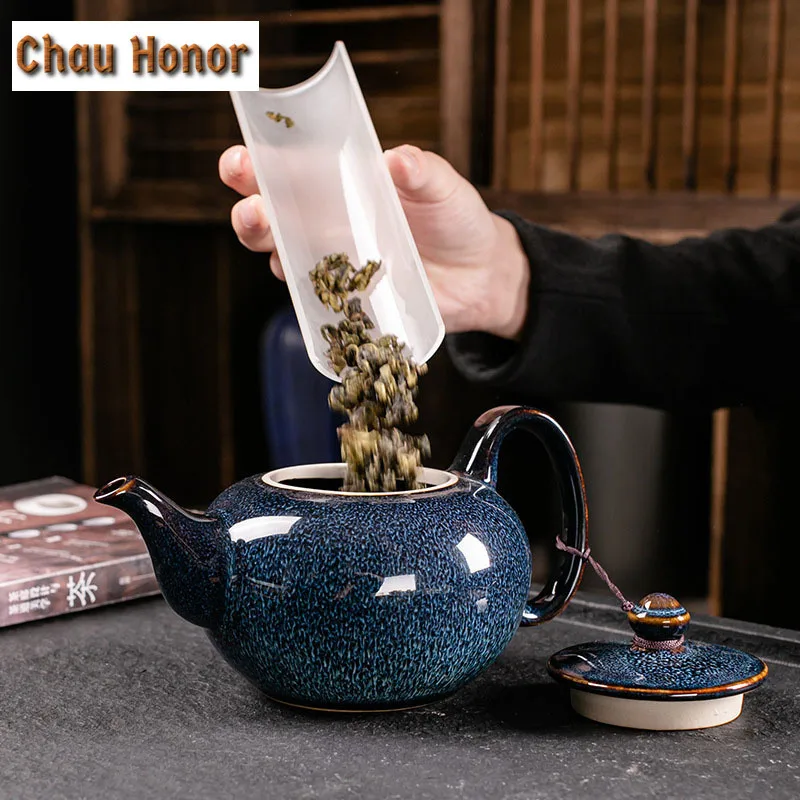 680ml Dehua Retro Temmoku Glaze TeaPot Large Capacity Personal Handmade Teapot Home Teaware Tie Guanyin Chinese Teaset Ceremony