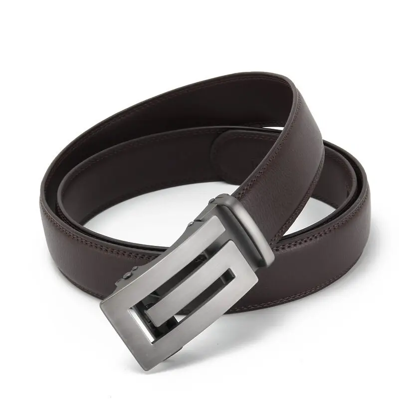 Belts Men Automatic Buckle Design Genuine Leather Belt For Men Luxury Leather Men's High Quality Male belt 110-130cm