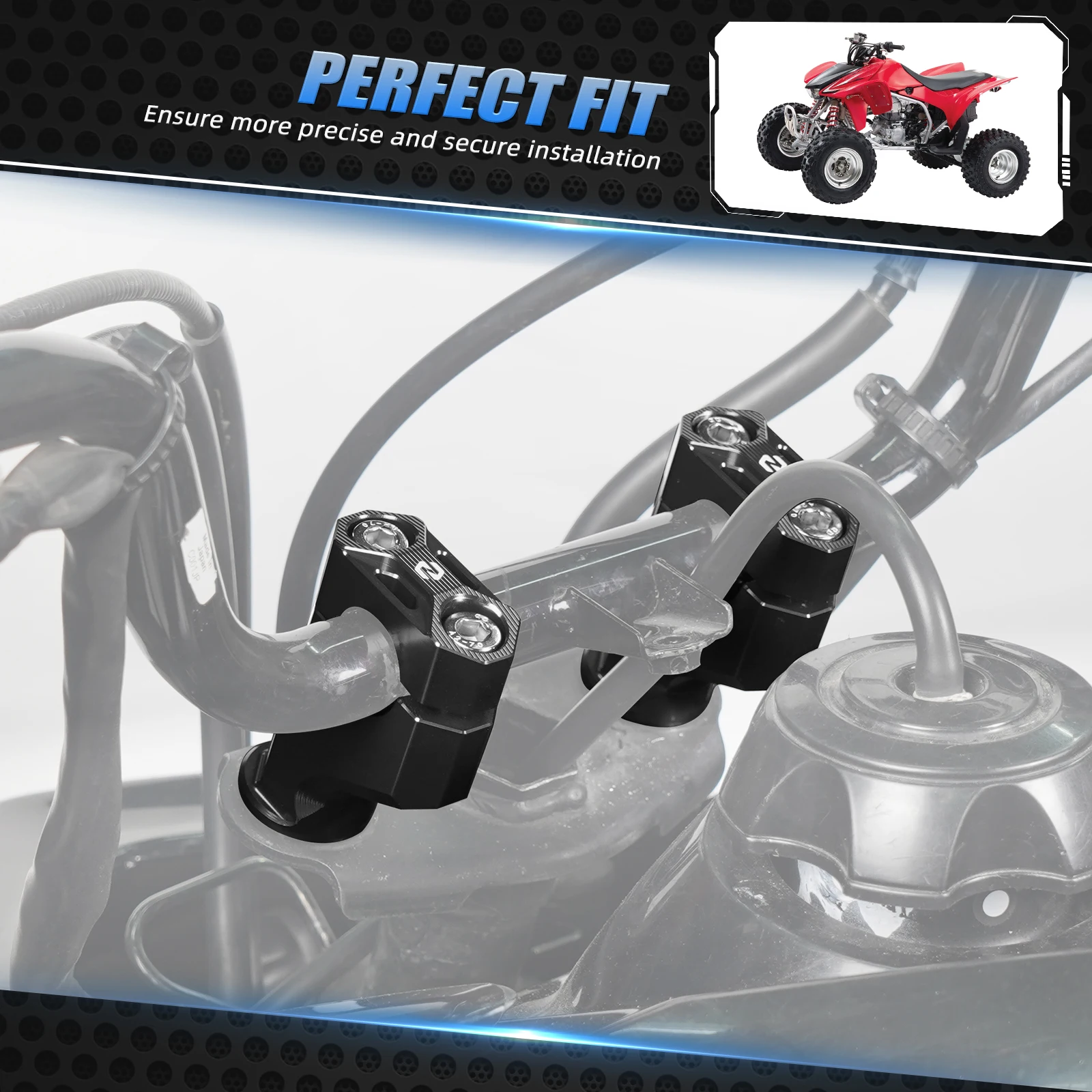 NICECNC ATV Lenkschaft Lenkerklemmhalterung für Honda ATC125M 200S 250ES TRX200SX 125 250X 450R 450ER Ersetzen 53130-HA0-680 – Detail 5