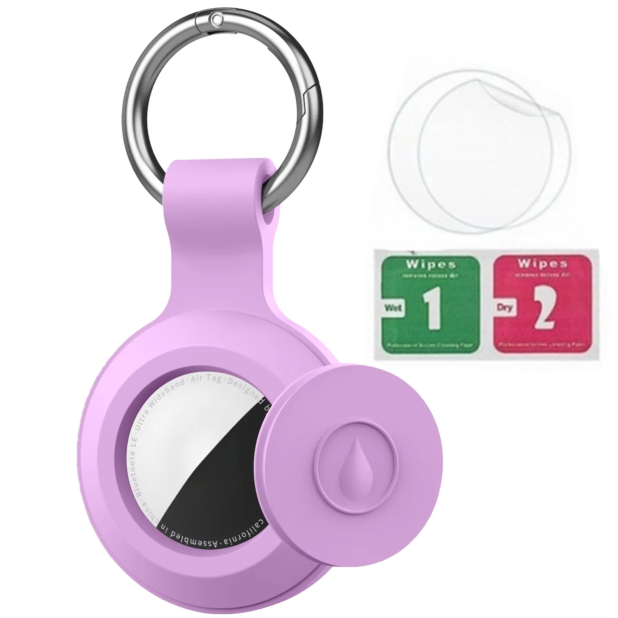 Portachiavi In Metallo Per AirTag Nero Con Anello - Custodia Protettiva Per GPS Tracker - 3