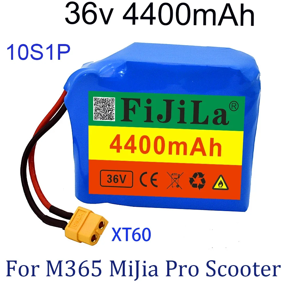 

Für M365 Mijia Pro Roller 36V 4,4 Ah 10S 1P 18650 Lithium-ionen Akku Extended Range Ladung und Entladung XT60 Stecker + 15A BMS