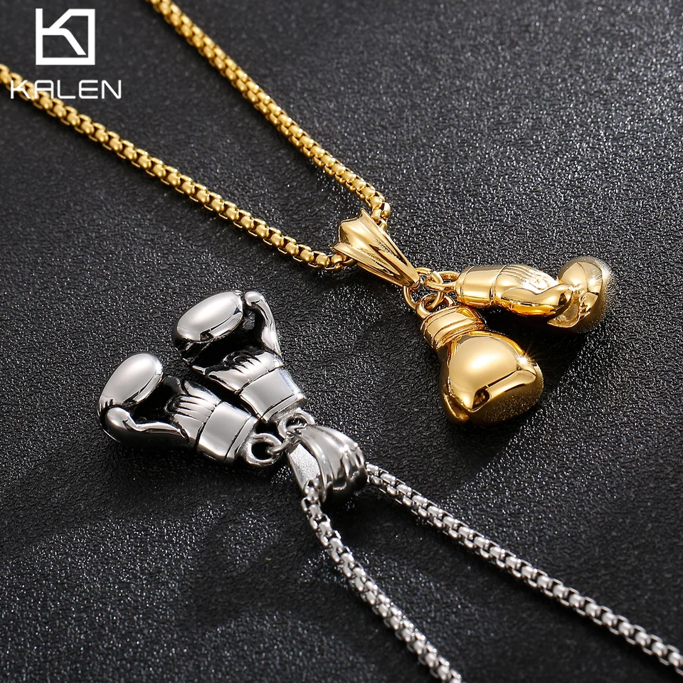 Collana con Ciondolo Acciaio Inox Guantoni Boxe Boxer