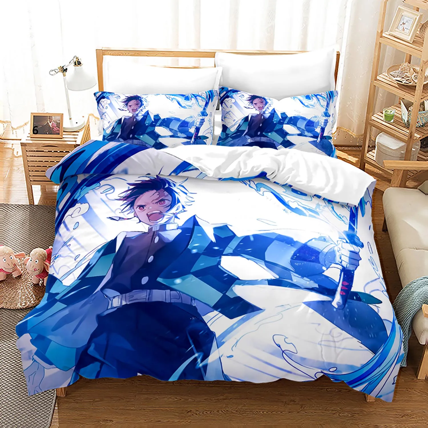 Bedding Sets hot Demon Slayer Bedding Set Single Twin Full Queen King Size Demon Slayer Bed Set Children Kid Bedroom Duvetcover Sets 3D Print 020 christmas bedding