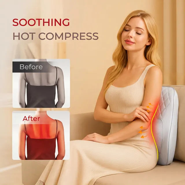 Back Massager Neck Massager with Heat 3D Kneading Massage Pillow for Relax Neck Back Shoulder Legs Gifts for Men Women Mom Dad 2