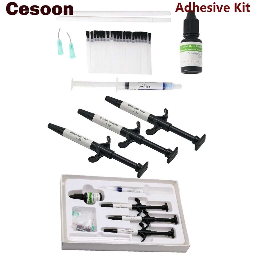 

Cesoon 1Set Dental Orthodontic Adhesive Kit Light Cure Bonding Teeth Brackets Braces Glue Dentistry Ortho Materials Primer