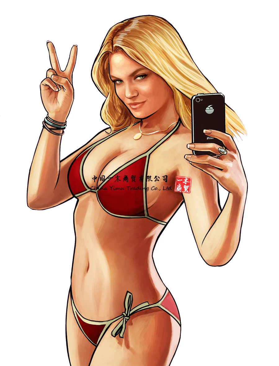 Gta V 5 Pinup Girl Bikini Babe Decal Modello Sexy Adesivo Per Videogiochi Ps4 Xbox One