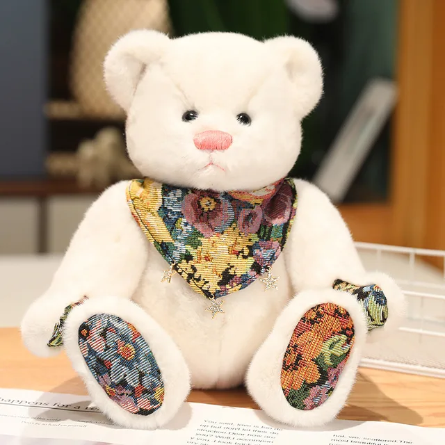 Cartoon Scarf Teddy Bear Plush Toy Kawaii Stuffed Animals Bears Plushies Doll Anime Soft Kids Toys for Girls Valentine's Gifts