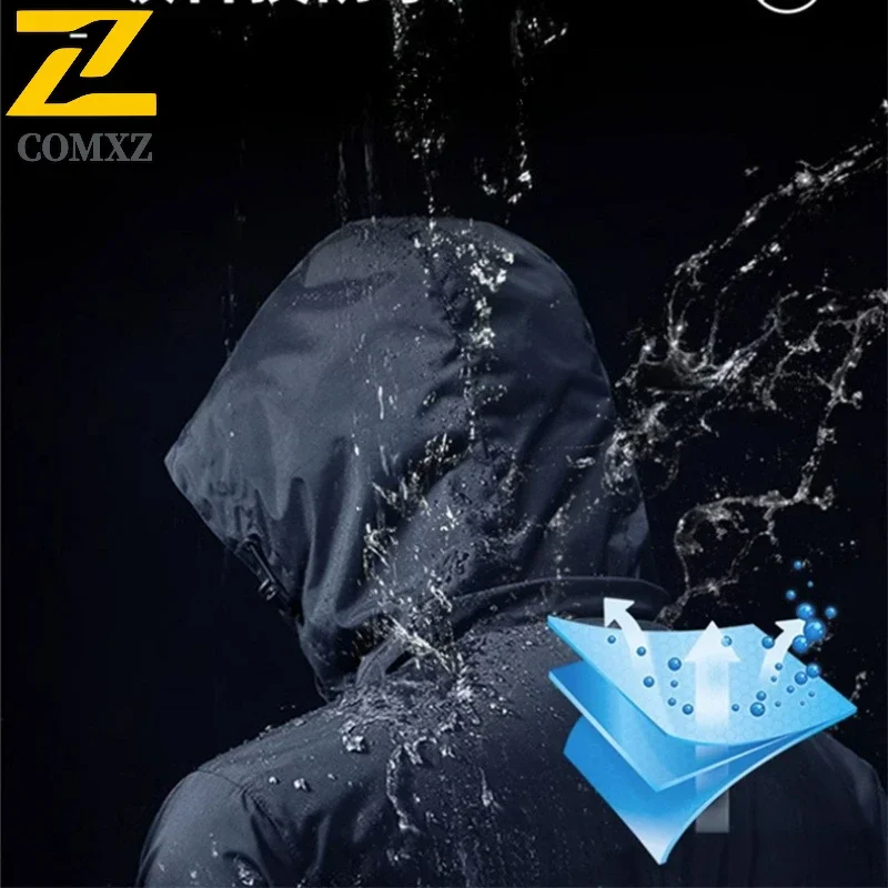 Autumn Raincoat Windbreaker Mens Mountain Bike Jacket Unisex Hiking Hooded Coat Chaqueta Cortavientos Hombre Waterproof Clothing